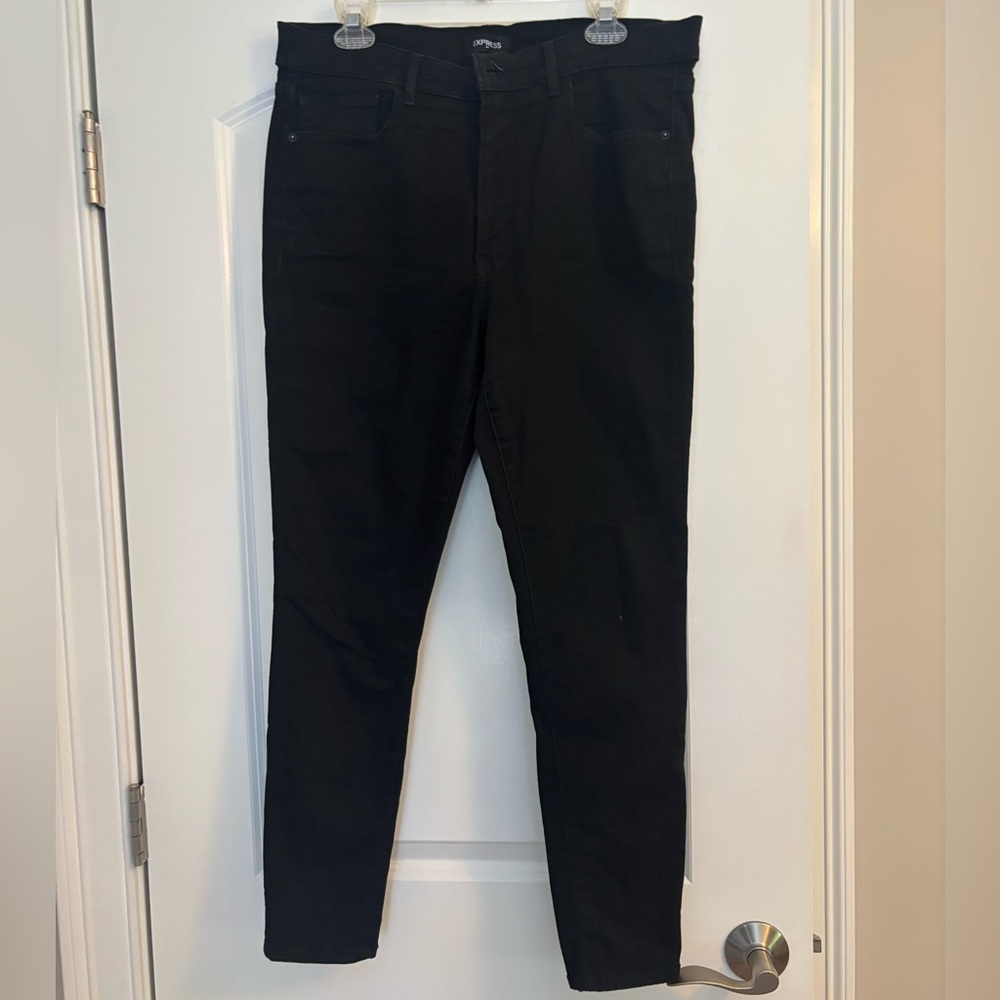 Express Women's Black High Rise Hyper Stretch Skinny Jeans